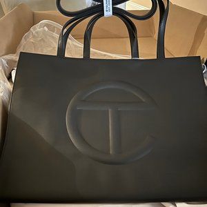 Telfar Large Black Shopping Bag